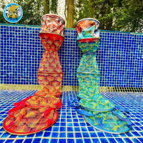 Giỏ đựng cá cao cấp nhiều vành inox | Rọng cá nhiều màu, kích cỡ - Vũ môn fishing