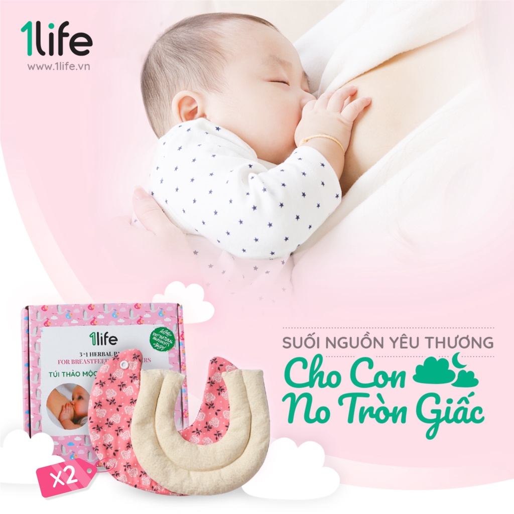 Túi Chườm Ngực Nóng Lạnh Giảm Đau Ti & Thông Tắc Tia Sữa 1LIFE 1Life 3in1