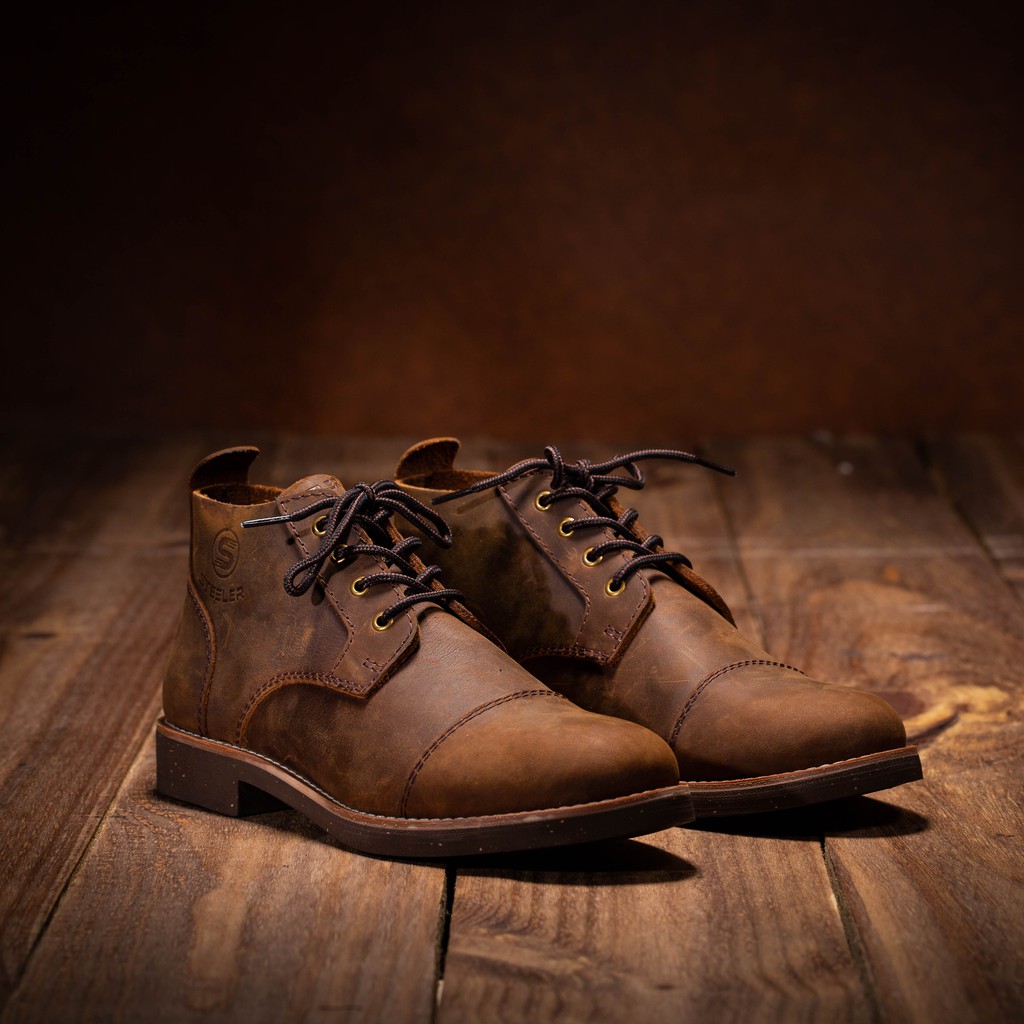 GIÀY DA NAM STEELER - CHUKKA HUNTER NÂU SÁP | BigBuy360 - bigbuy360.vn