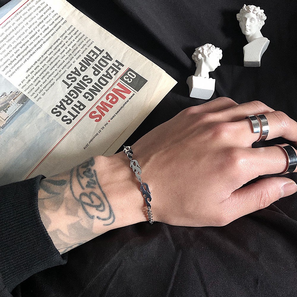 Vòng Tay Bằng Thép Titan Hình Ngọn Lửa Thời Trang 23213