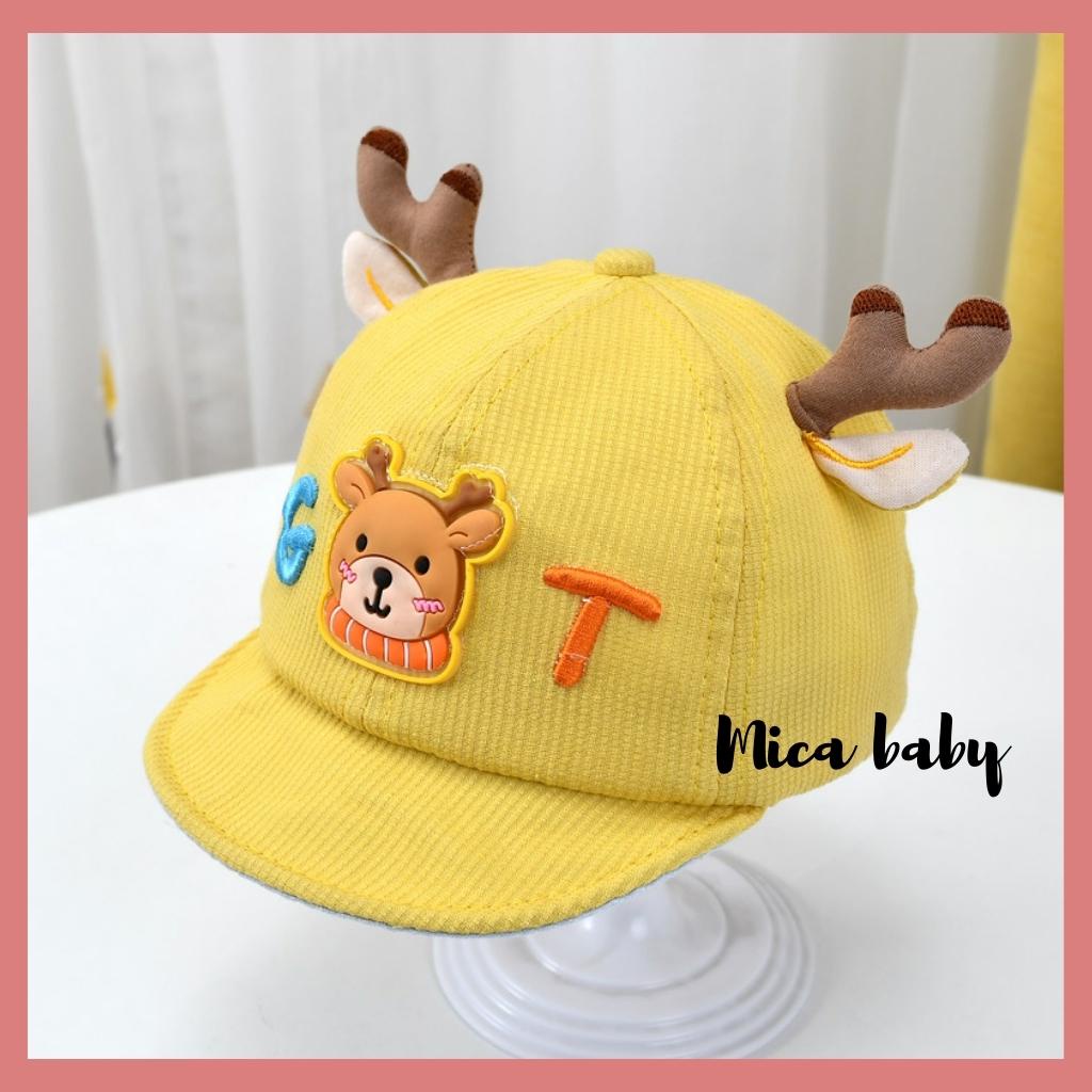 Mũ lưỡi trai kiểu dáng gạc hươu chữ GT dễ thương cho bé MH117 Mica Baby