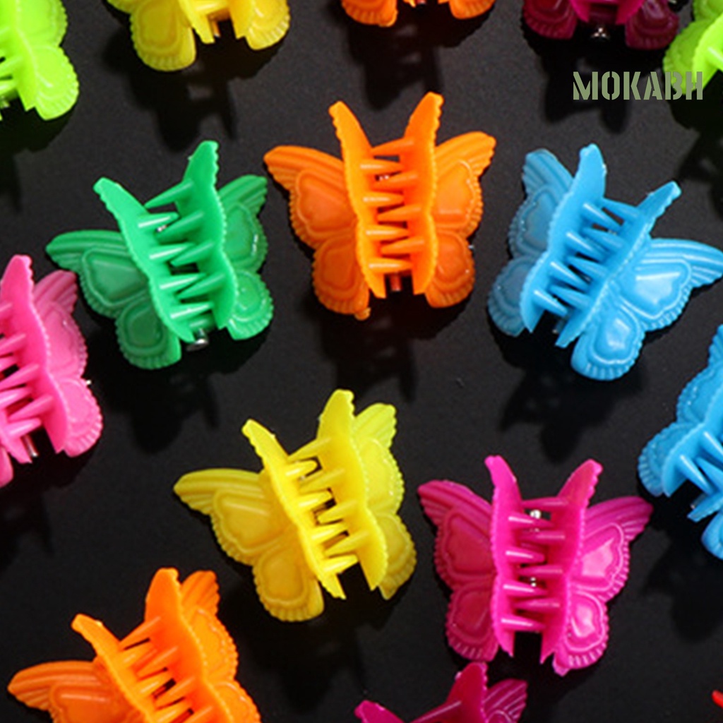 Set 30 Kẹp Tóc Nhựa Hình Bướm Màu Sắc Đơn Giản Cho Bé