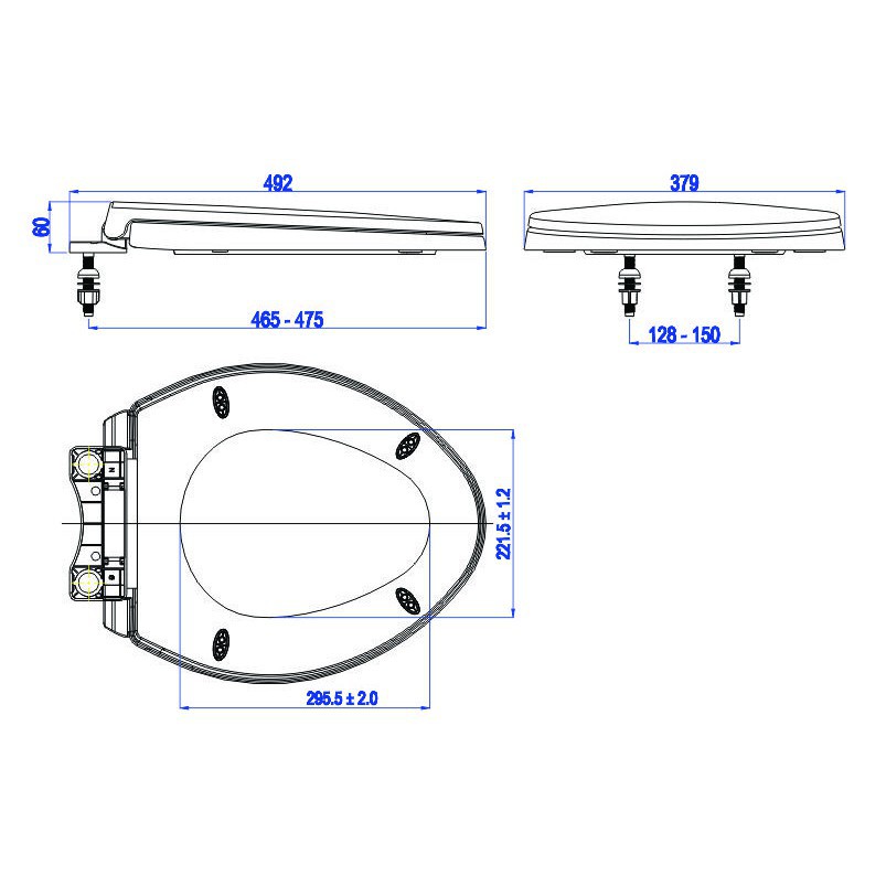 Nắp Bàn Cầu Đóng Êm HA35, nhựa ABS cao cấp