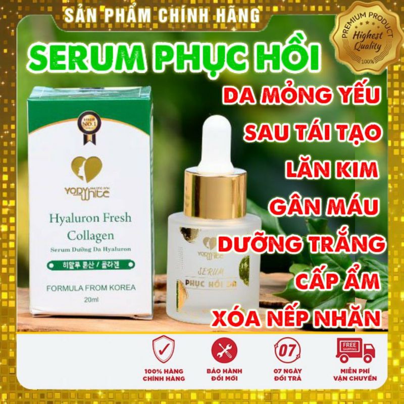 [𝙁𝙍𝙀𝙀 𝙎𝙃𝙄𝙋]⚡ SERUM DƯỠNG TRẮNG DA PHỤC HỒI HYALURON FRESH COLLAGEN YODY WHITE PHƯƠNG ANH MỀM MỊN DA CẤP ẨM