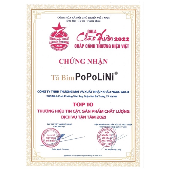 Bỉm Popolini quần newbon 30 miếng