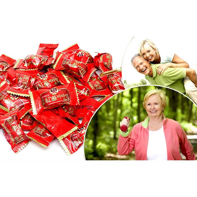 [auth] kẹo hồng sâm vitamin hàn quốc bịch 200g