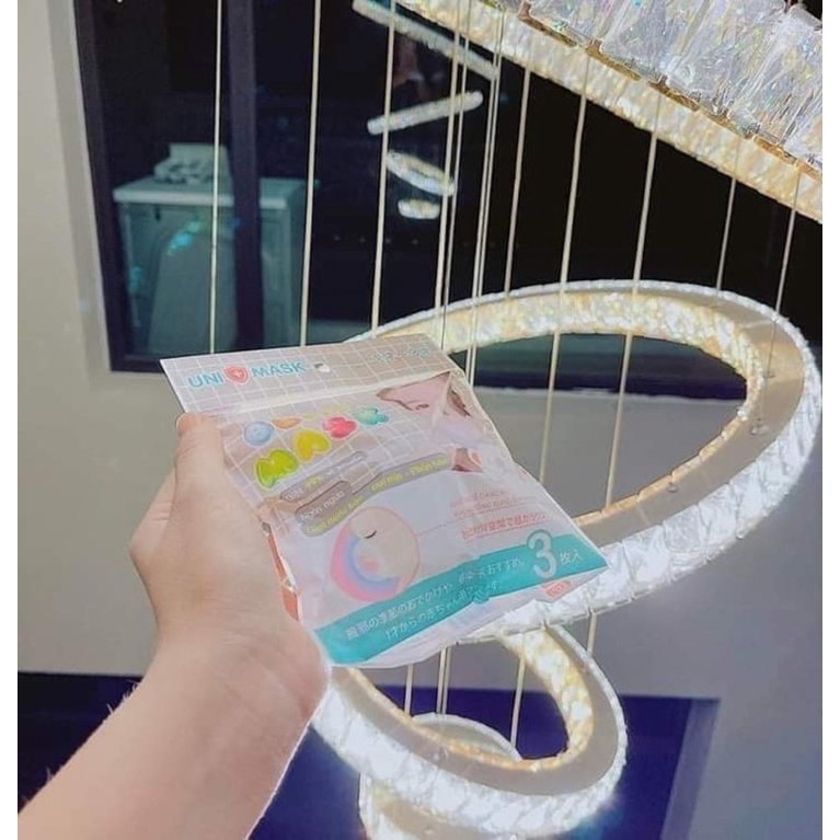 (set 3c) Khẩu trang gấu Unimask cho bé 1 tuổi hình chú gấu set 3 chiếc