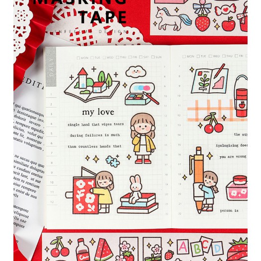 Washi Hình Dán Sticker Hình Cô Bé DIY Trang Trí Cực Dễ Thương - Văn Phòng Phẩm Sáng Tạo