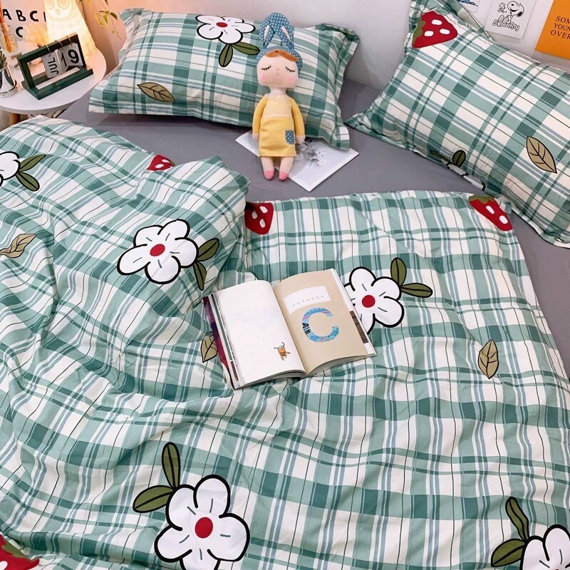 Bộ Chăn Ga Cotton Kẻ - Phông Hàn Quốc 100% Sunday bedding,hàng Nhập Khẩu Cao Cấp | BigBuy360 - bigbuy360.vn