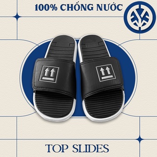 Dép Quai Ngang Đen/Trắng - Top Slides