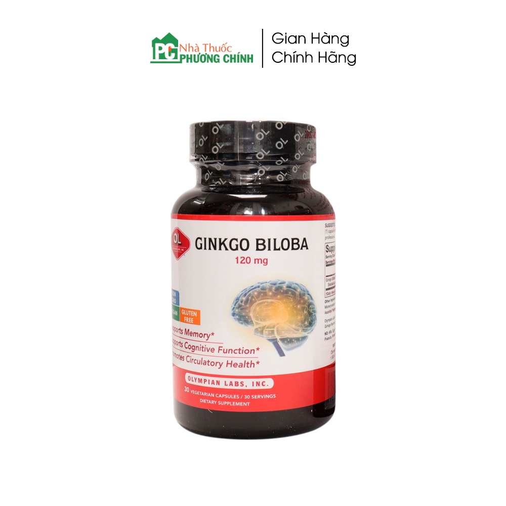 Viên Uống Bổ Não Ginkgo Biloba Olympian Labs - Giúp Cải Thiện Tuần Hoàn Máu Não, Giảm Hoa Mắt, Chóng Mặt, Đau Đầu