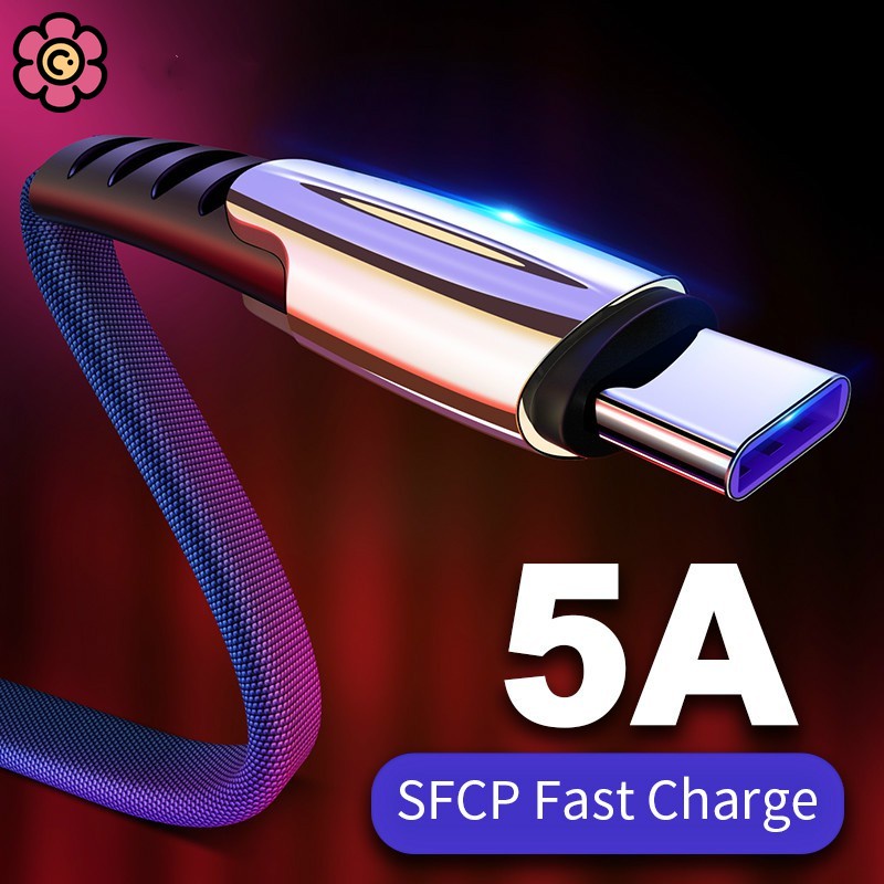 Cáp Sạc Nhanh 5A Cổng Micro USB Type C Cho iPhone Samsung Huawei Oppo Vivo Xiaomi