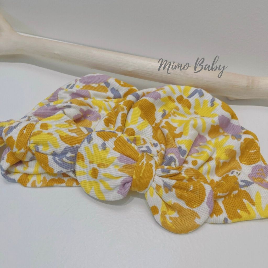 Mũ turban vải cotton co dãn họa tiết sắc màu xinh xắn cho bé gái MTB168 Mimo baby