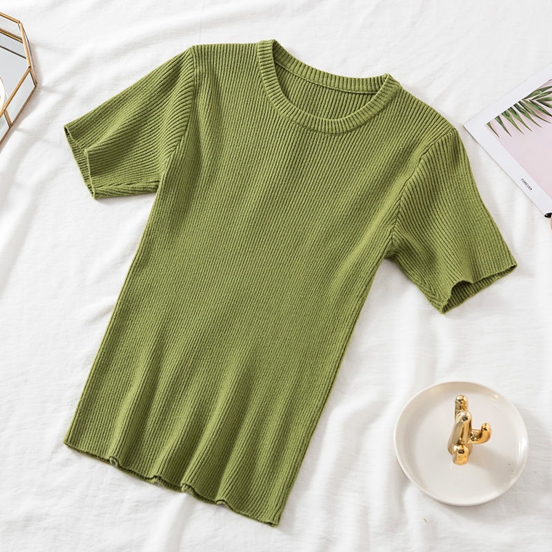 Áo thun Pure Cube tay ngắn cổ tròn thiết kế mỏng chất liệu dệt kim cao cấp thời trang dành cho nữ