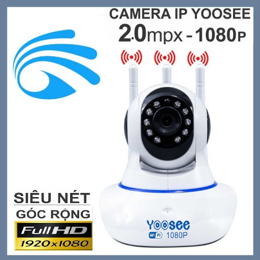 [Bán Giá Gốc] Bộ camera Yoosee 3 râu 2.0 1080P 11 đèn hồng ngoại đàm thoại 2 chiều, sắc nét