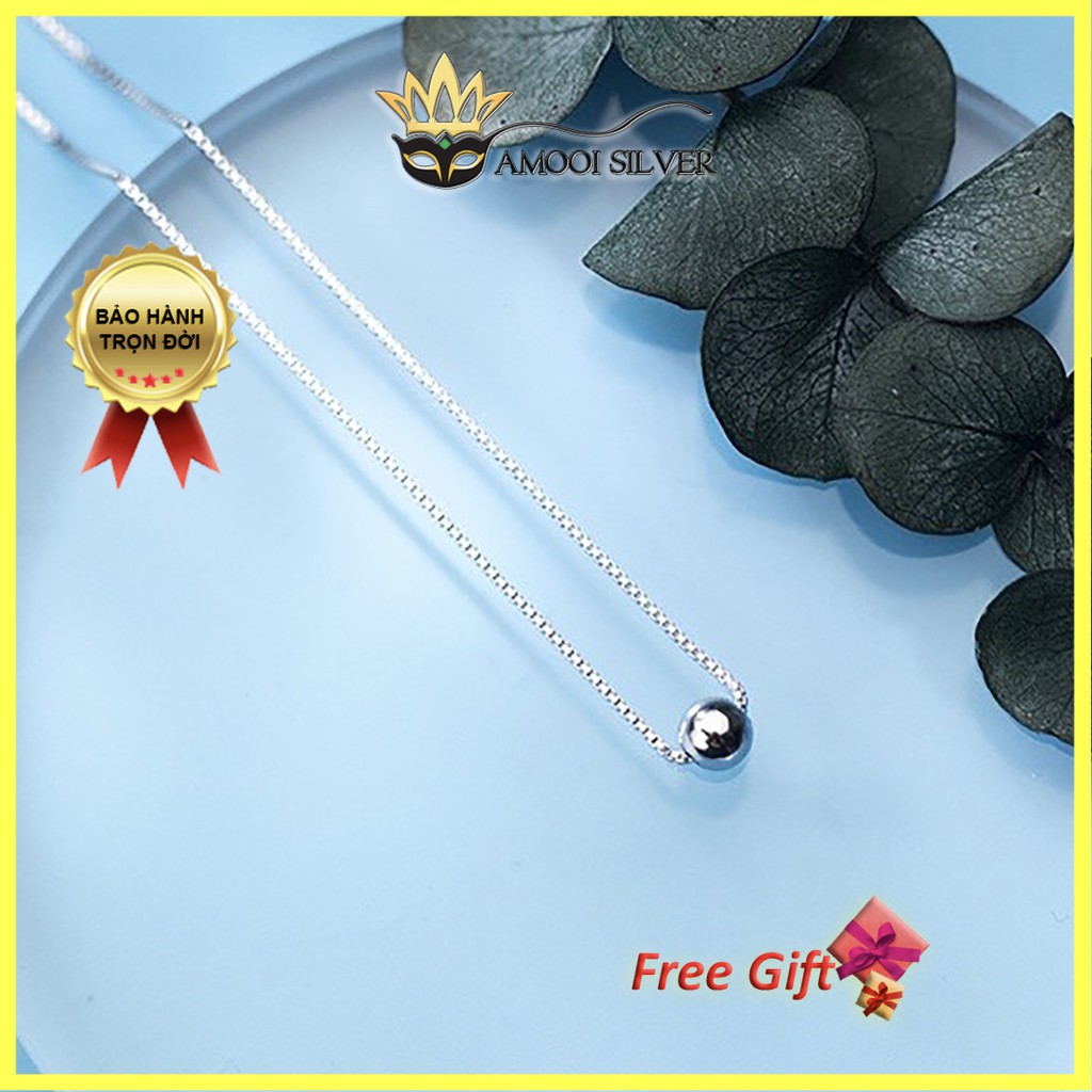 Dây chuyền choker bạc S925 1 viên bi - Amooi Silver AD58