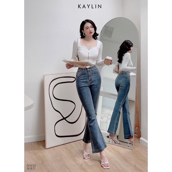 Quần jeans loe có gấu siêu tôn dáng chất dãn đẹp