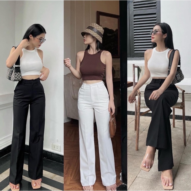 Set áo ba lỗ quần ống suông kaki alohashop91