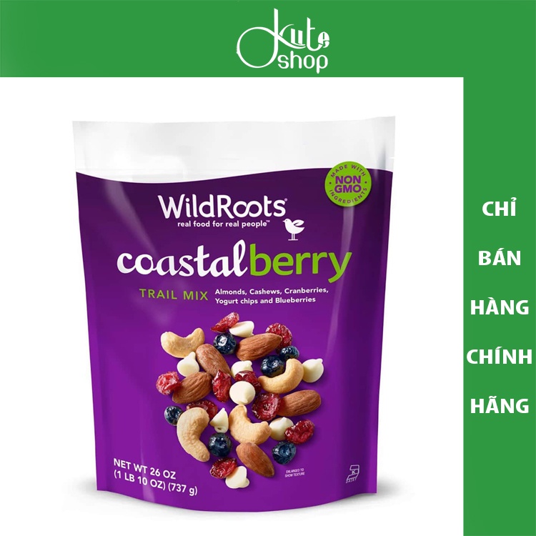 Hạt trái cây sấy khô thập cẩm Wild Roots Coastal Berry Trail Mix 737g