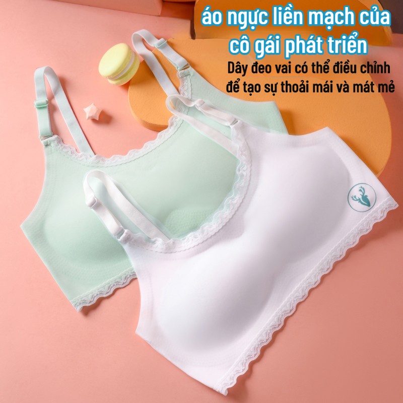Áo lót thoáng khí cho bé gái , áo lót đệm bông cho bé gái tuổi teen chất liệu cotton co giãn, thấm hút nhanh