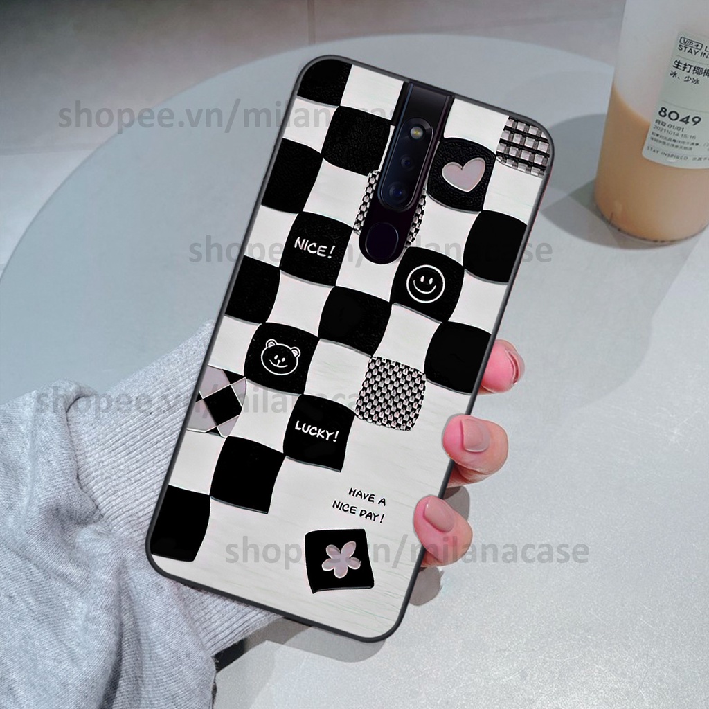 Ốp Oppo F11 / F11 Pro in hình caro trái tim siêu đẹp, siêu nét đầy phong cách cá tính