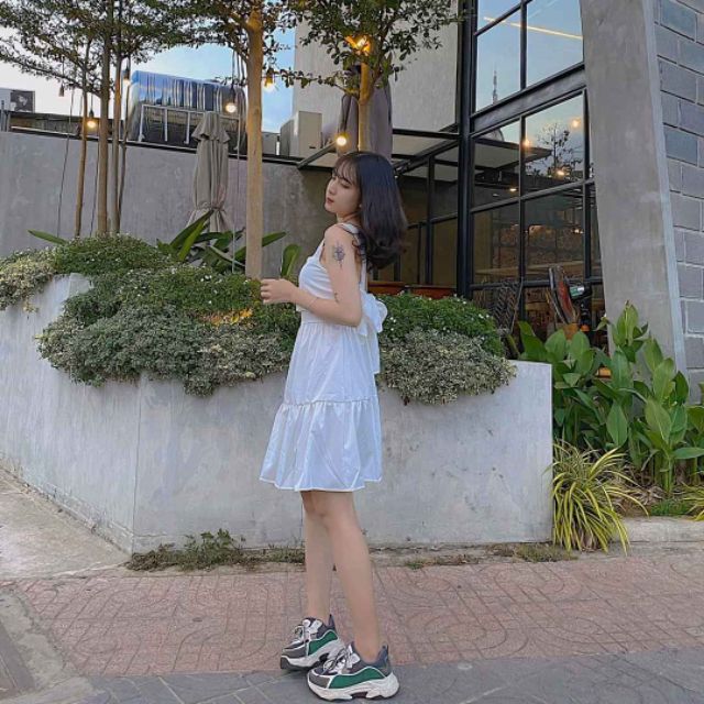 420k đầm cột nơ lưng