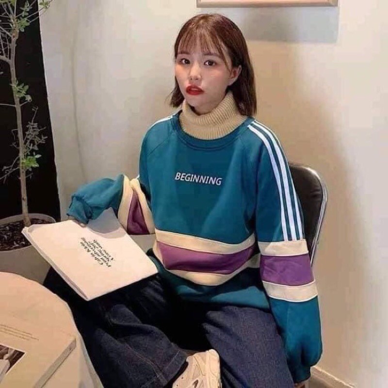 Áo swater phối sọc nỉ bông HANA65 | BigBuy360 - bigbuy360.vn