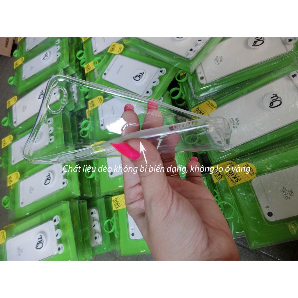 Ốp Lưng iPhone Trong Suốt, Chống Ố, Có Cạnh Nhám Chống Trượt iP 7Plus/8Plus,x,xs,xsmax,11,12,Pro,ProMax