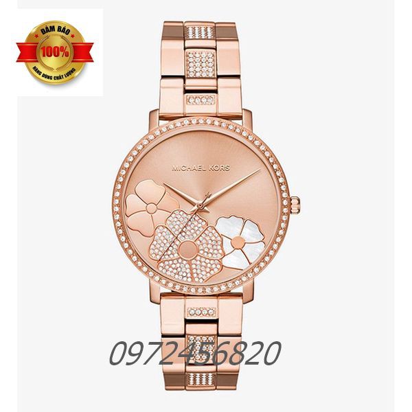 Đồng Hồ Nữ Michael Kors MK3865 - Đính Pha Lê Họa Tiết Hoa Tinh Tế
