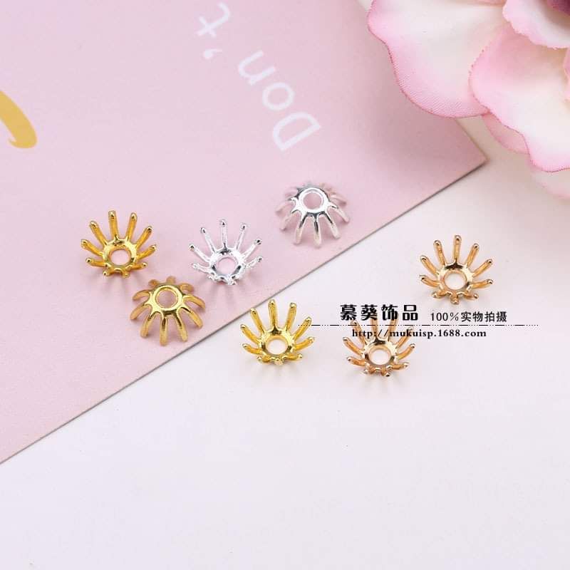 (5 cái) Phiến đúc nhụy hoa size 10mm, 11mm, 15mm, Nguyên liệu làm trang sức cổ trang, Nguyên liệu DIY