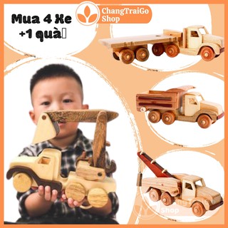 Đồ chơi gỗ, Mô Hình Xe ô tô công trình, đồ chơi bé trai.