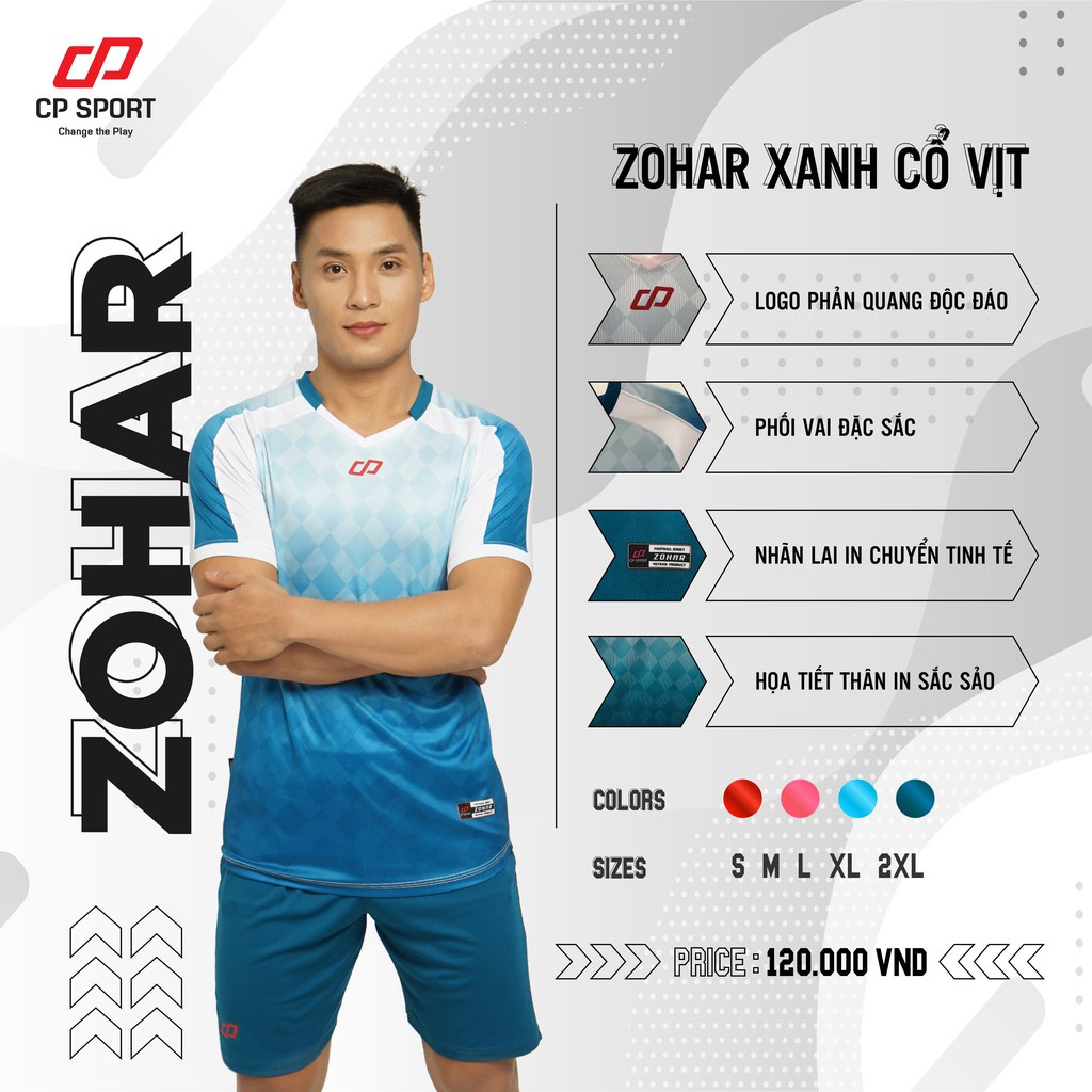 Quần Áo Bóng Đá CP Sport Zohar Thun Lạnh Cao Cấp Thiết Kế Tinh Xảo phối màu ấn tượng - Hàng Chính Hãng