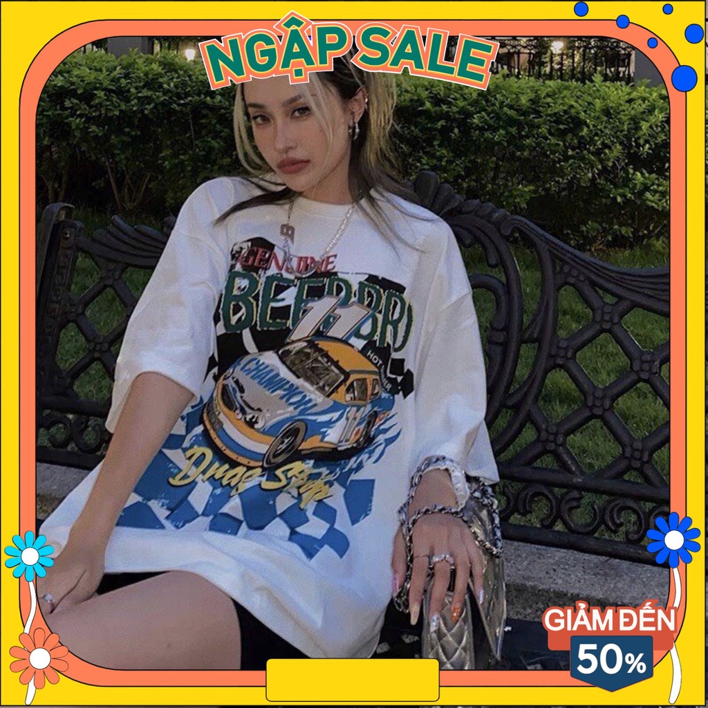 Áo phông nam nữ unisex tay lỡ Xe hơi sukashopx , áo thun form rộng oversize cổ tròn basic đẹp