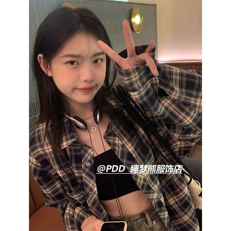 Áo Sơ Mi Tay Dài Dáng Rộng Họa Tiết Kẻ Sọc Phong Cách Cổ Điển Thời Trang Xuân Thu Cho Nữ