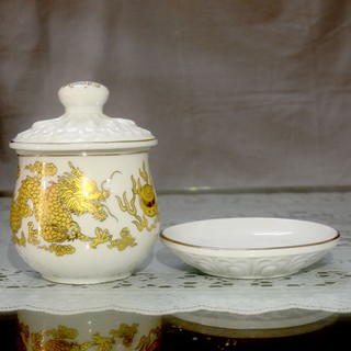 Ly nước thờ cúng rồng vàng
