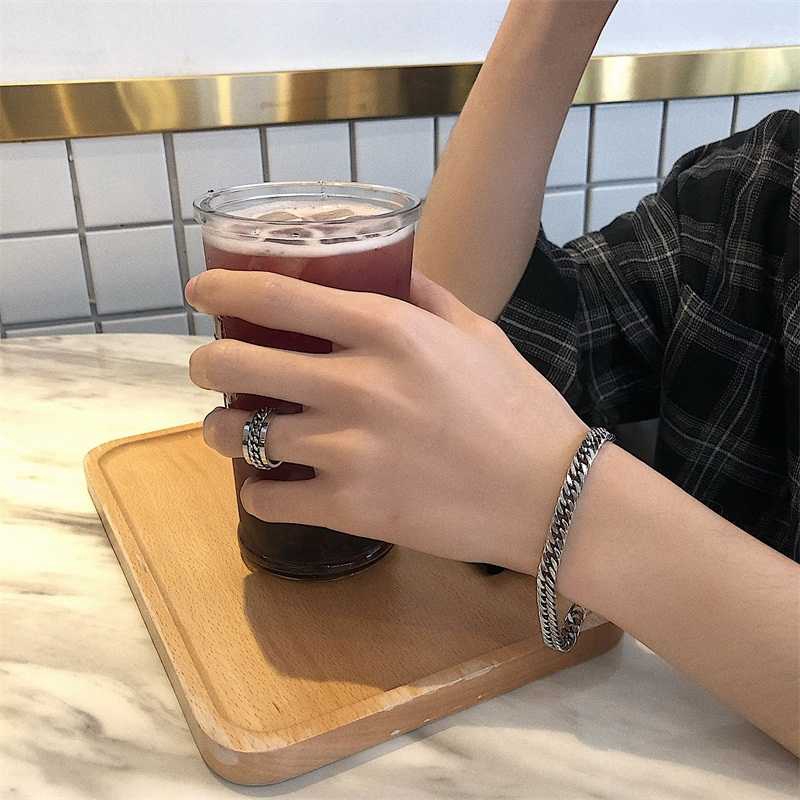 Vòng tay dây xích hình xương rắn bằng kim loại kiểu Hàn cho nam &amp; nữ