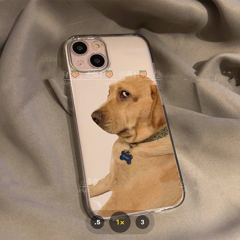 Ốp điện thoại silicone mềm trong suốt hình chú chó mắt nhìn nghiêng thích hợp cho iphone 14 13 12promax 11 Xs 7 8P