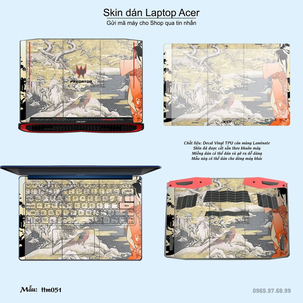 Skin dán Laptop Acer in hình Tranh thủy mặc _nhiều mẫu 2 (inbox mã máy cho Shop)