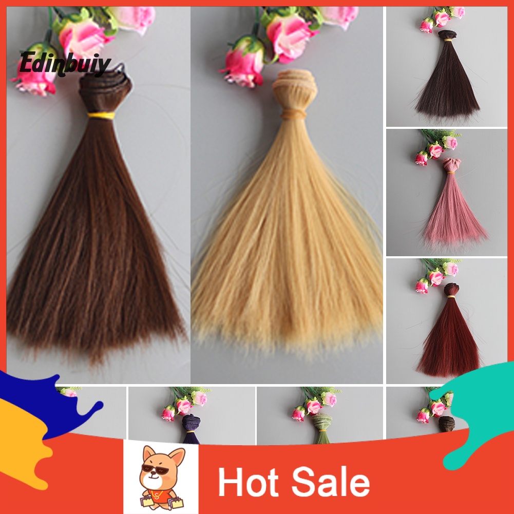 DB 15cm Long Straight Synthetic Fiber Wig Hair Extension for BJD SD Doll Accessory