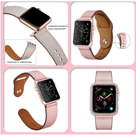 Dây đồng hồ Apple Watch bằng da Leather Strap dùng cho 1/2/3/4/5 size 38/40mm và 42/44mm