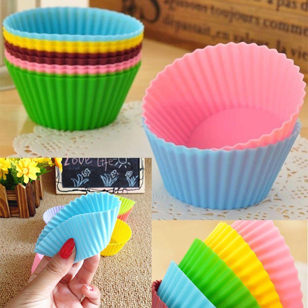 Khuôn Làm Bánh Muffin / Sô Cô La Hình Tròn Bằng Silicone
