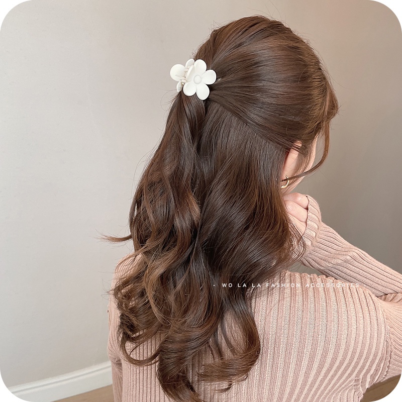 Kẹp Tóc Hình Hoa Bằng Acrylic Dễ Thương Phong Cách Hàn Quốc
