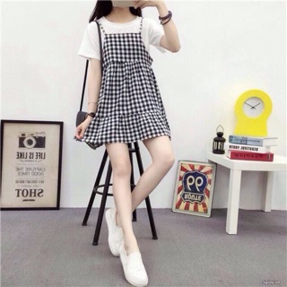 Đầm caro giả yếm