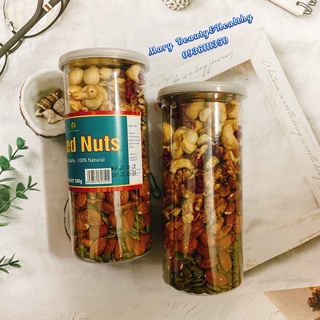 Mix 5 loại hạt: macca, hạnh nhân, óc chó, điều, hạt bí