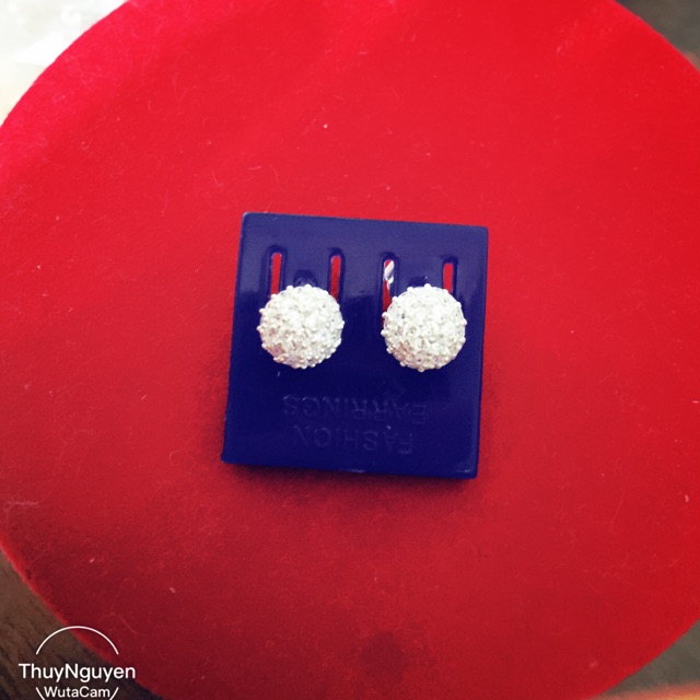 Khuyên tai nụ full đá nhỏ nhân tạo bạc ta th