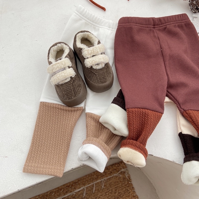 P'ti chou - Quần legging lót lông mix màu bé trai bé gái 3m - 3y