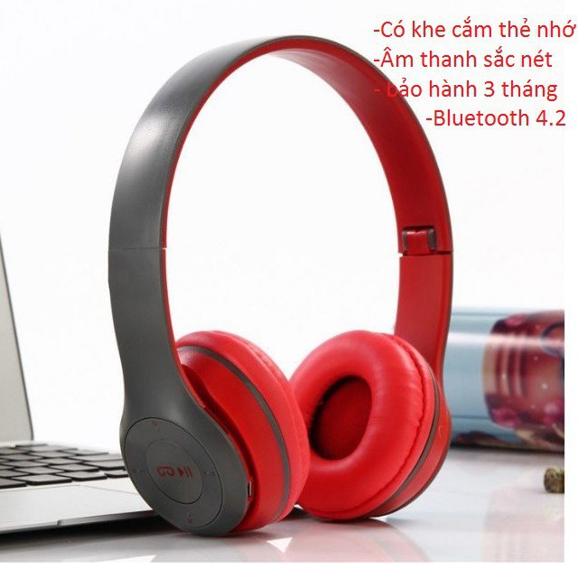 TAI NGHE BLUETOOTH P47 CHỤP TAI CÓ KHE CẮM THẺ NHỚ-Tặng giắc cắm 3.5