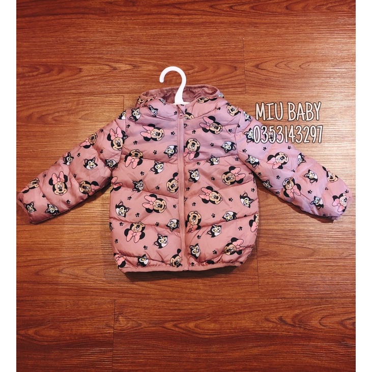 Áo phao minnie hồng bé gái du xịn
