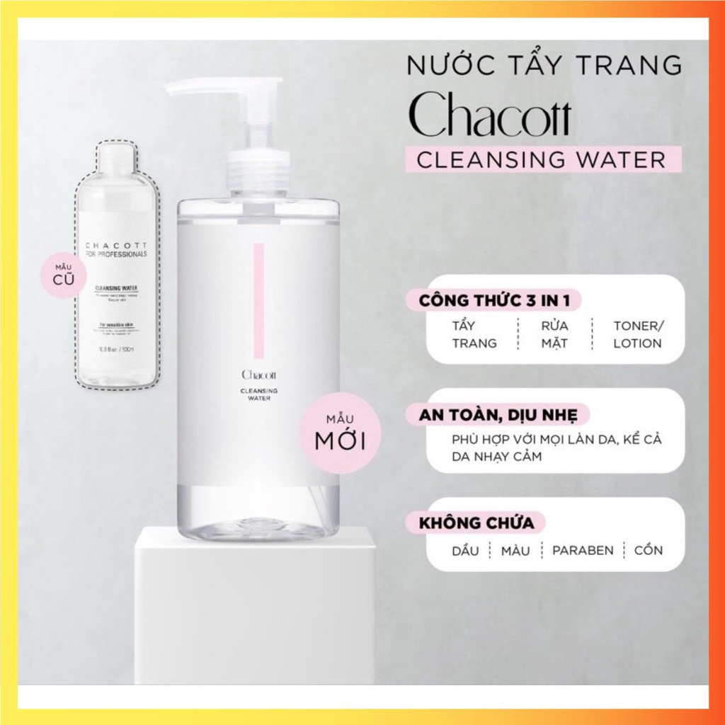 Nước Tẩy Trang CHACOTT mẫu mới nhất 2021 - 500ml [Hàng_Nhật] [Hàng-Chuẩn-Auth] [Mô-Mô-Shop]