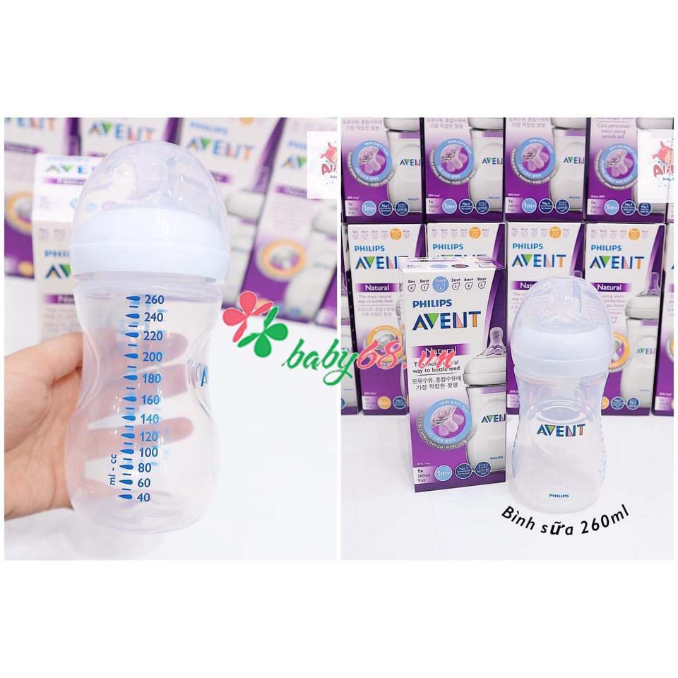 Bình sữa Philip Avent natural cao cấp 60ml, 125ml, 260ml, 330ml